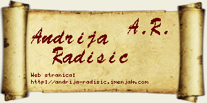 Andrija Radišić vizit kartica